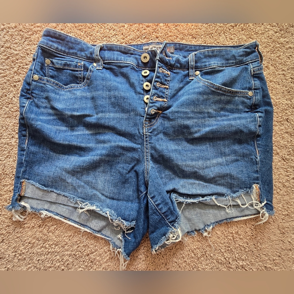 Torrid Blue Distressed Jean Shorts